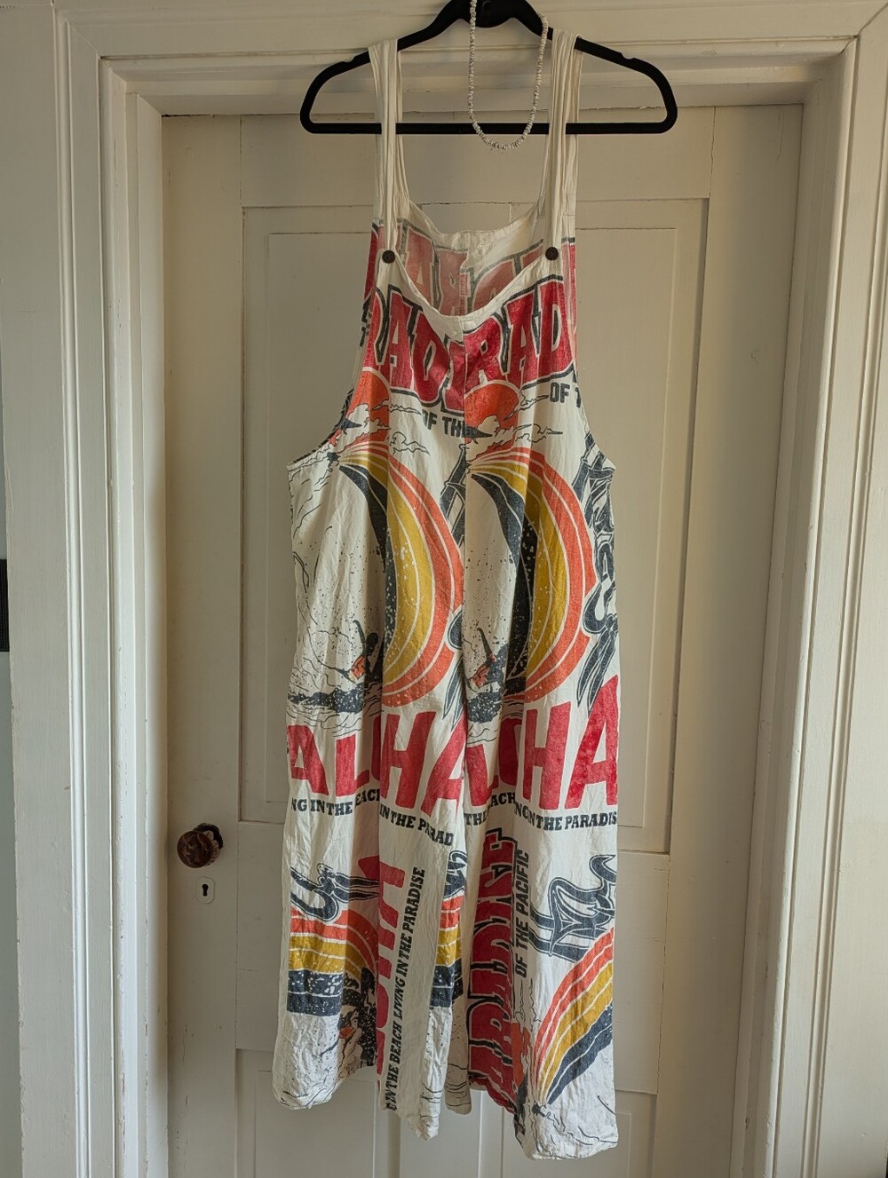 Flour Sack Aloha Overalls/Romper- 22" Waist
